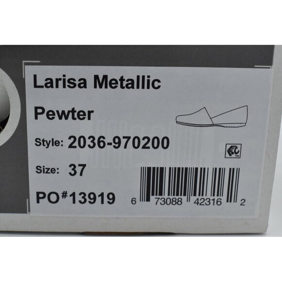 Dansko Womens Size EU 37 US 6.5-7 Larisa Metallic Pewter Leather Slip On Loafers - Picture 16 of 16